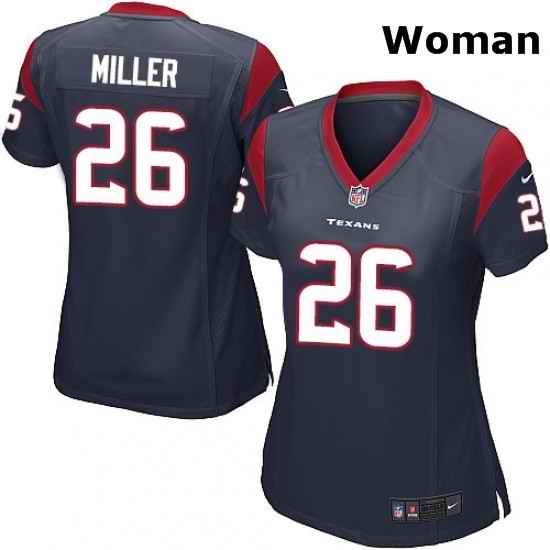 Womens Nike Houston Texans 26 Lamar Miller Game Navy Blue Team Color NFL Jersey